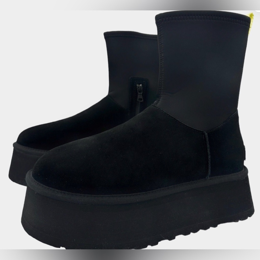 UGG CLASSIC DIPPER SUEDE BLACK WOMEN'S BOOTS US SIZE 10